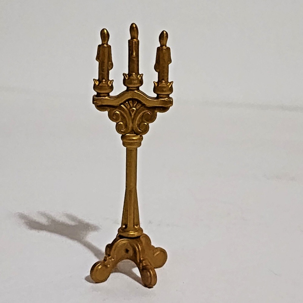 Playmobil Gold Candlestick Candle Holder Vintage 1980s 3" Dollhouse Miniature